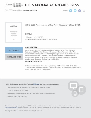 2018-2020 Assessment of the Army Research Office