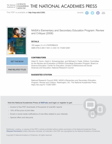 NASA's Elementary and Secondary Education Program