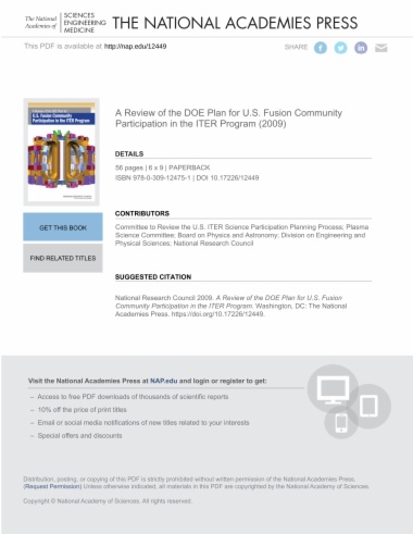 A Review of the DOE Plan for U.S. Fusion Community Participation in the ITER Program