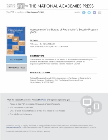 Assessment of the Bureau of Reclamation's Security Program