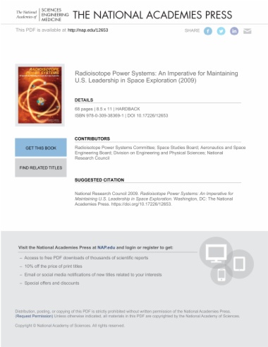 Radioisotope Power Systems