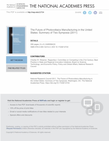 The Future of Photovoltaics Manufacturing in the United States