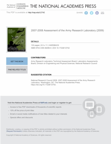 2007-2008 Assessment of the Army Research Laboratory