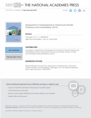 Assessment of Intraseasonal to Interannual Climate Prediction and Predictability