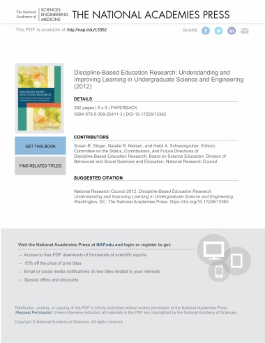 Discipline-Based Education Research