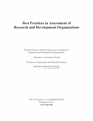 Best Practices in Assessment of Research and Development Organizations