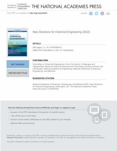 New Directions for Chemical Engineering