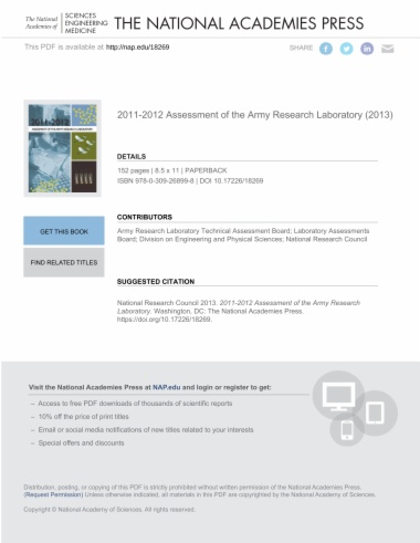 2011-2012 Assessment of the Army Research Laboratory