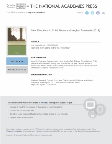 New Directions in Child Abuse and Neglect Research