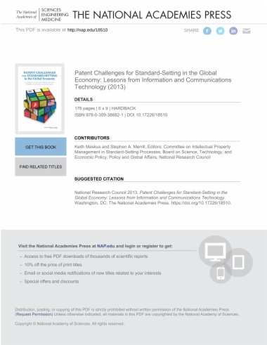 Patent Challenges for Standard-Setting in the Global Economy