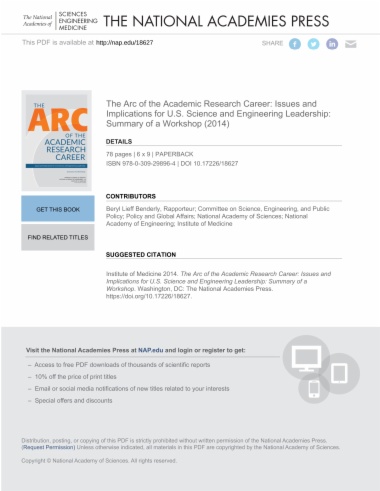 The Arc of the Academic Research Career