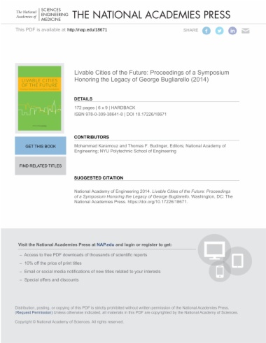 Livable Cities of the Future