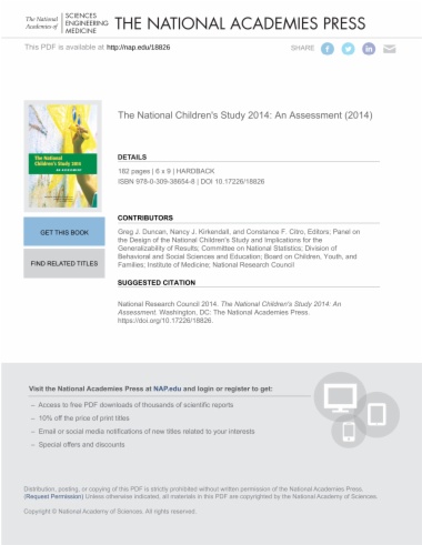 The National Children's Study 2014