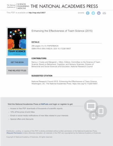 Enhancing the Effectiveness of Team Science