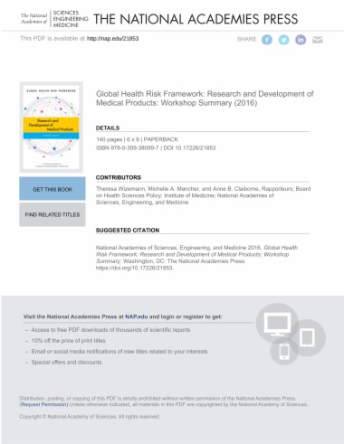 Global Health Risk Framework