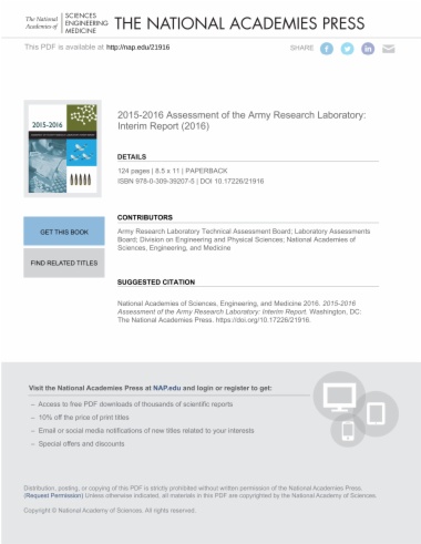 2015-2016 Assessment of the Army Research Laboratory