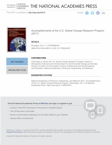 Accomplishments of the U.S. Global Change Research Program