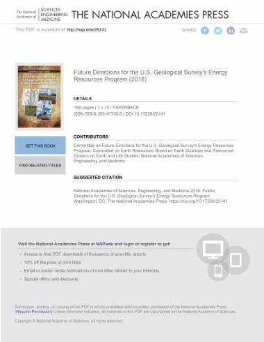 Future Directions for the U.S. Geological Survey's Energy Resources Program