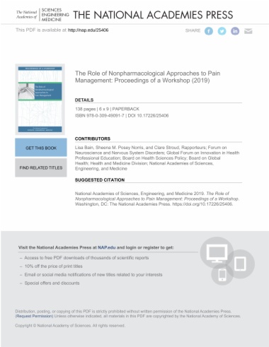 The Role of Nonpharmacological Approaches to Pain Management