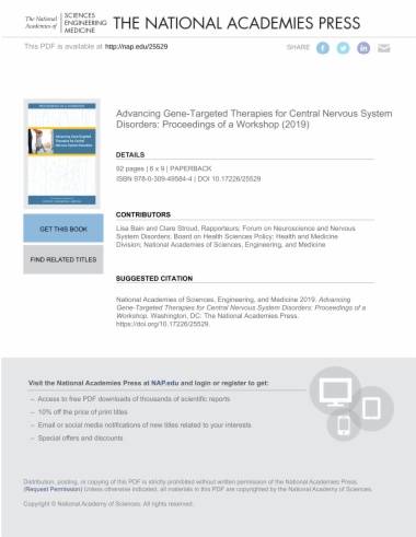 Advancing Gene-Targeted Therapies for Central Nervous System Disorders