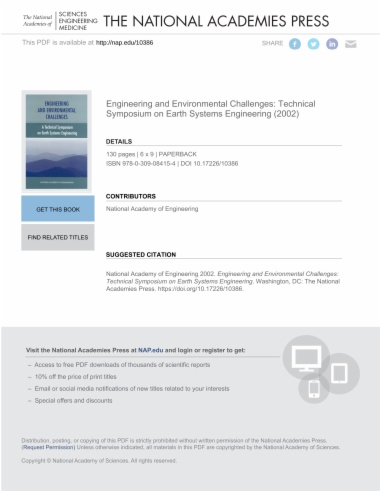 Engineering and Environmental Challenges