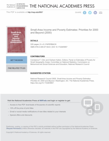 Small-Area Income and Poverty Estimates