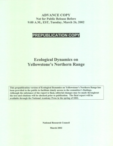 Ecological Dynamics on Yellowstone's Northern Range