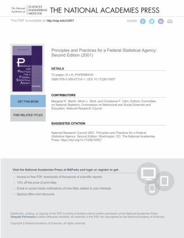 Principles and Practices for a Federal Statistical Agency