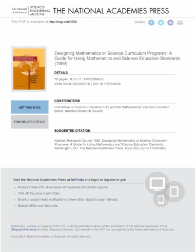 Designing Mathematics or Science Curriculum Programs