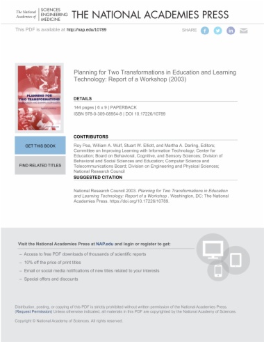 Planning for Two Transformations in Education and Learning Technology