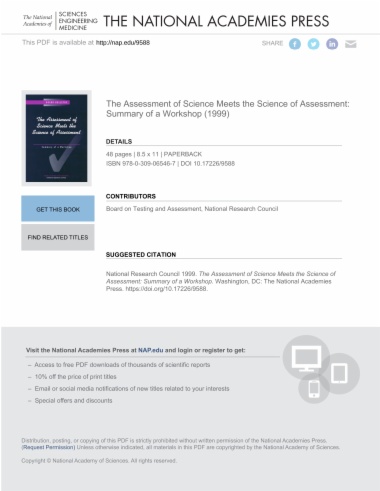 The Assessment of Science Meets the Science of Assessment