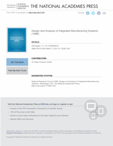 Design and Analysis of Integrated Manufacturing Systems