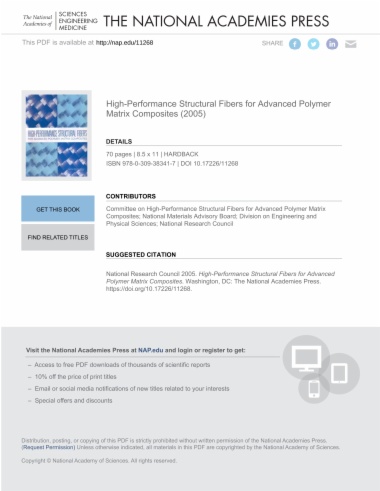 High-Performance Structural Fibers for Advanced Polymer Matrix Composites