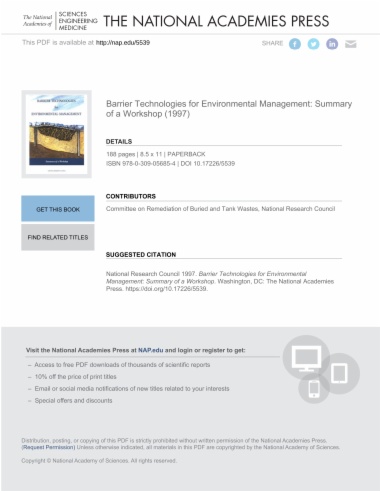 Barrier Technologies for Environmental Management