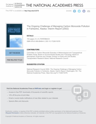 The Ongoing Challenge of Managing Carbon Monoxide Pollution in Fairbanks, Alaska