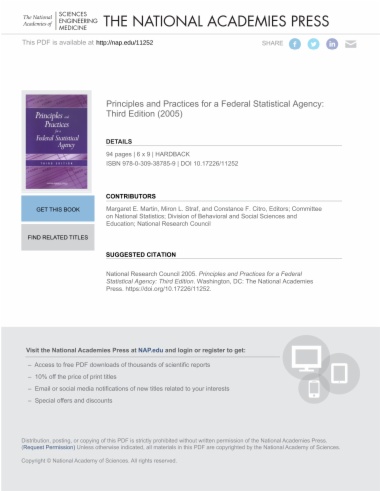 Principles and Practices for a Federal Statistical Agency