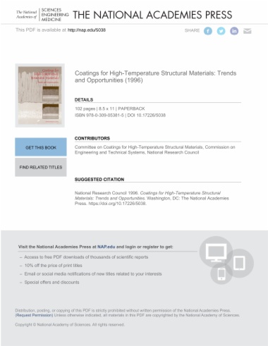 Coatings for High-Temperature Structural Materials