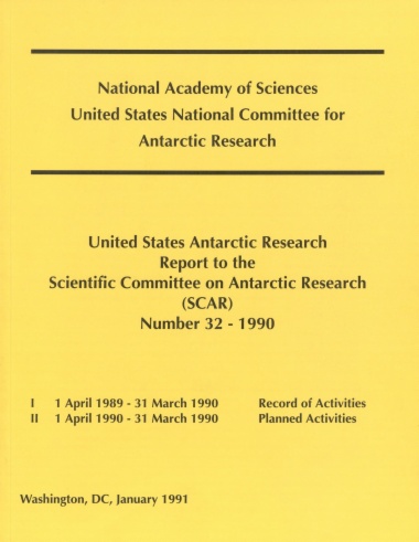 The United States Antarctic Research Report to the Scientific Committee on Antarctic Research (SCAR)