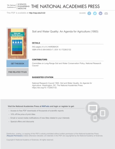 Soil and Water Quality