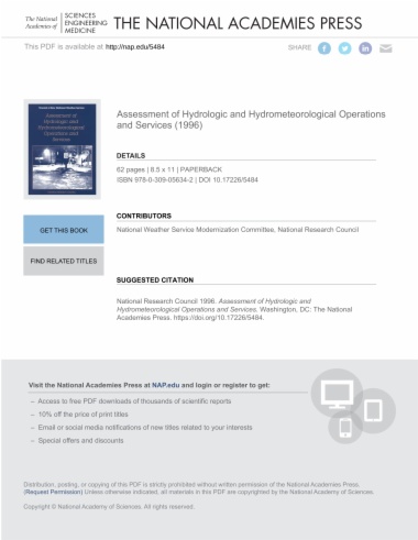 Assessment of Hydrologic and Hydrometeorological Operations and Services