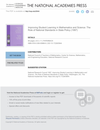 Improving Student Learning in Mathematics and Science