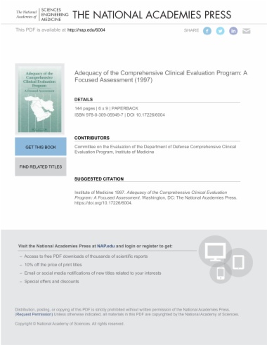 Adequacy of the Comprehensive Clinical Evaluation Program