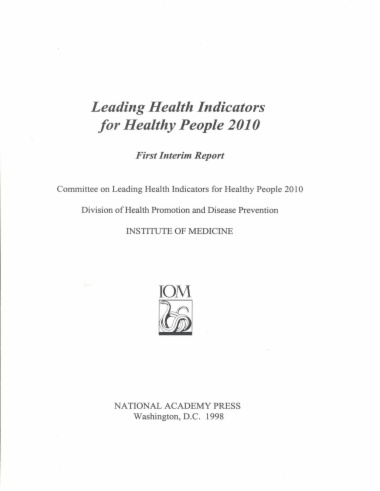 Leading Health Indicators for Healthy People 2010