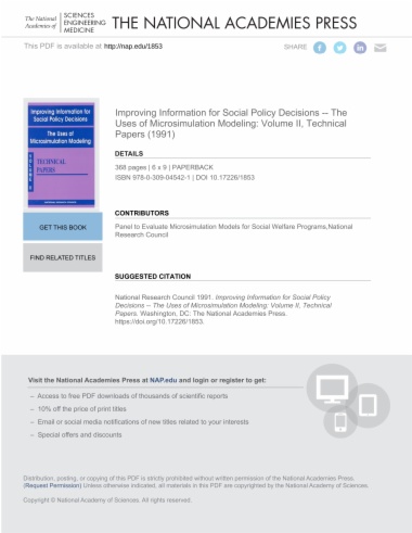 Improving Information for Social Policy Decisions -- The Uses of Microsimulation Modeling