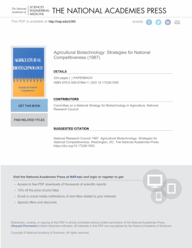 Agricultural Biotechnology