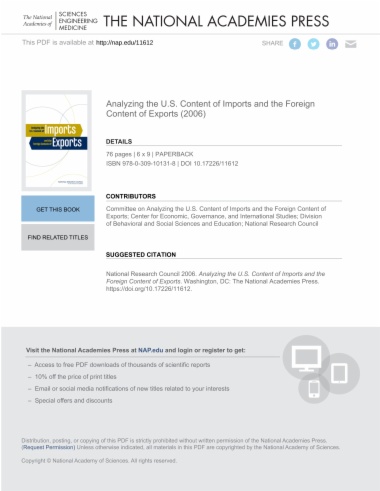 Analyzing the U.S. Content of Imports and the Foreign Content of Exports