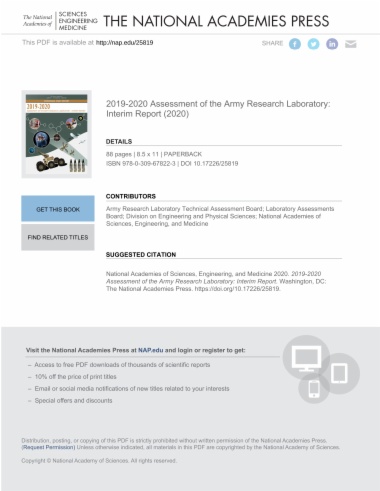 2019-2020 Assessment of the Army Research Laboratory