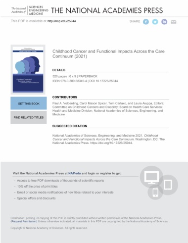 Childhood Cancer and Functional Impacts Across the Care Continuum