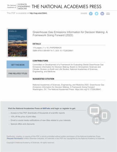 Greenhouse Gas Emissions Information for Decision Making