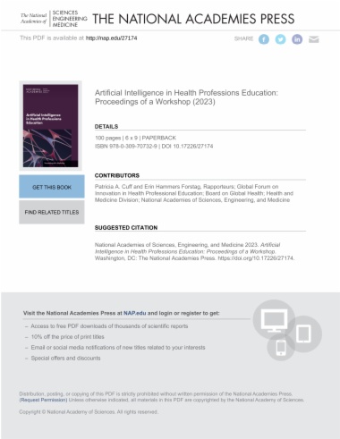 Artificial Intelligence in Health Professions Education